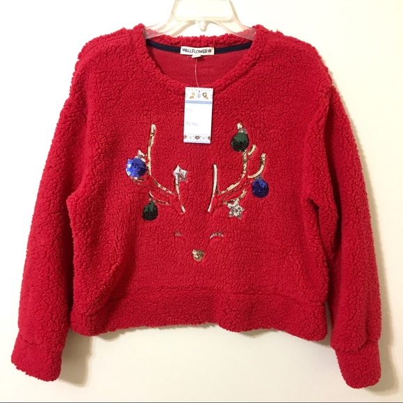 ✨HP✨Wallflower Holiday Sherpa Sweater - Red - XL - Picture 2 of 9